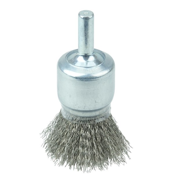 Weiler Coated Cup Crimped Wire End Brush 3/4", .006" Stainless Steel Fill 11013